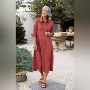 NWT MAYE SUSIE SHIRTDRESS - TERRACOTTA, SIZE M